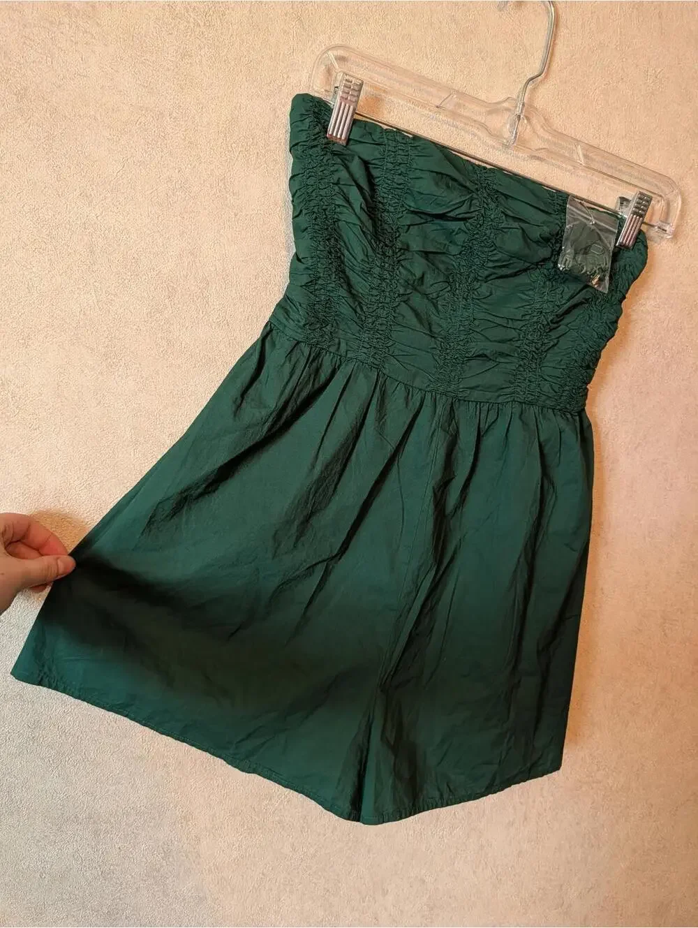 AMERICAN EAGLE dark green strapless romper sz XS - Picture 2 of 6
